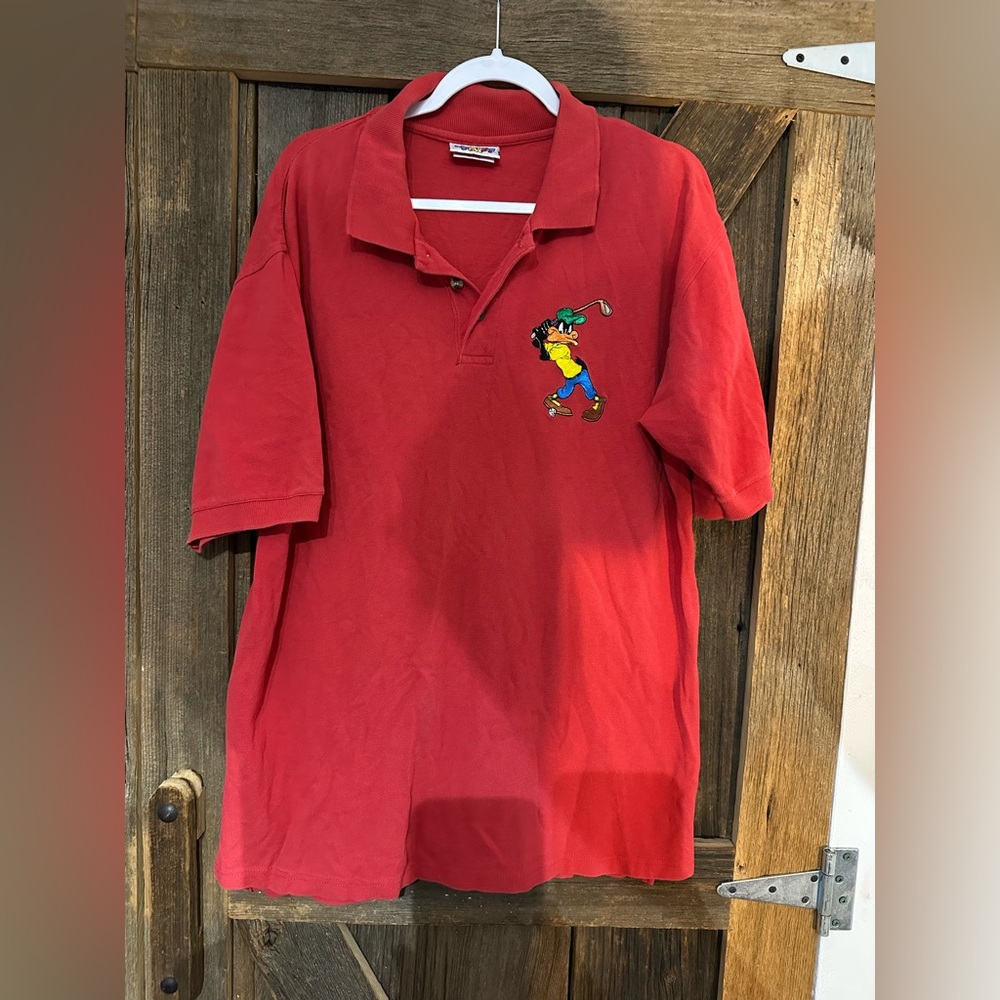 Vintage Looney Tunes Classic Red Short Sleeve Polo Sz XL (Rare 1990s Vintage)